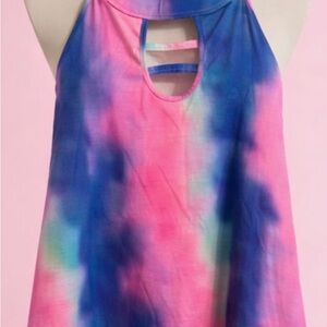 Tie-Dye Halter Top - Pink and Blue
